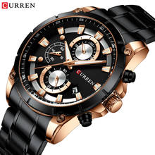 CURREN Top Brand Luxury Men Watches Sporty Stainless Steel Band Chronograph Quartz Wristwatch with Auto Date Relogio Masculino 2024 - buy cheap