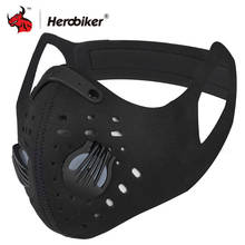HEROBIKER мотоциклетная маска для лица Балаклава мотоциклетная Ветрозащитная маска для ушей мотоциклетная велосипедная теплая полумаска для лица Пылезащитная маска 2024 - купить недорого