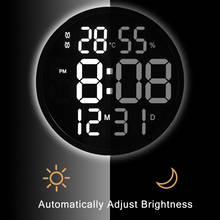 Reloj Digital de pared con espejo LED, Despertador con luz multifuncional, pantalla de temperatura, en forma de anillo, decoración del hogar, regalo 2024 - compra barato