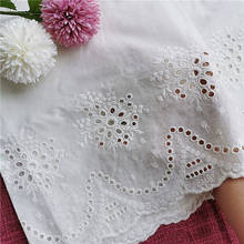 Pure Cotton Cloth Hollow Out Embroidery Lace Fabric Handmade DIY Women's Clothes Accessories Width 130cm CR2490 2024 - buy cheap