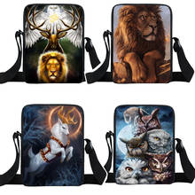 Animal Lion Wolf Owl Deer Messenger Bag Women Handbags Ladies Shoulder Bag for Travel Girl Satchel Small Cross Bags Bookbag 2024 - buy cheap
