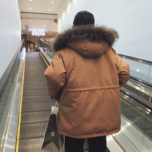 Jaqueta masculina de inverno com capuz, casaco longo acolchoado e quente, tamanho grande, à prova de vento, roupa exterior, manteau homme inverno lx2516, 2020 2024 - compre barato