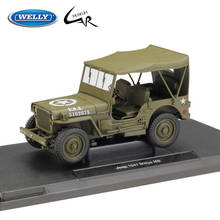 Welly Diecast 1:18 Scale Metal Model Car Jeep 1941 Willys MB US Army Car Alloy Toy Children Gift Collections 2024 - buy cheap