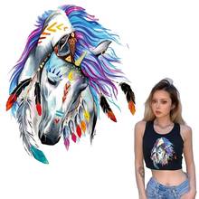 Unicorn Picture Patch Heat Iron On Transfer Thermal Stickers Stripes On Clothes Horse Patch Iron Vinyl Thermo Applique Stripe 2024 - buy cheap