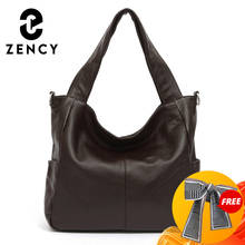 Zency 100% Natural Leather Elegant Women Shoulder Bag Classic Black Tote Hobos Daily Casual Shopping Bag Lady Crossbody Coffee 2024 - buy cheap
