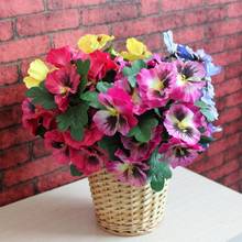 1Pc 10 Head Pansy Fake Flower 6 Colors Handmade Simulation Plant Bunch Artificial Flowers Home Party Wedding Decoration Banquet 2024 - buy cheap