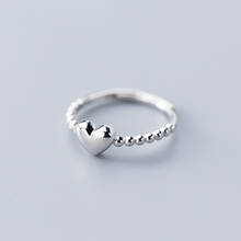 S925 Sterling SilverColor Sweet Cute Glossy Heart Shape Rings Opening Adjustable For Women Lady Daughter Jewelry Gift 2024 - buy cheap