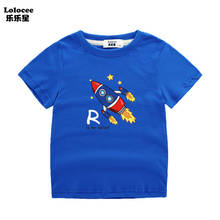 Camisetas de verano para niños, ropa informal de manga corta, cuello redondo, cohete, sueño espacial, Babyboy 2024 - compra barato