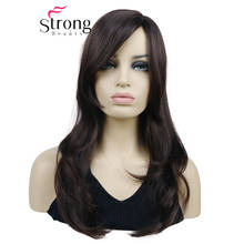 StrongBeauty Long Natural Wave Heat Resistant Brown Full Synthetic Wig Women Wigs 2024 - купить недорого