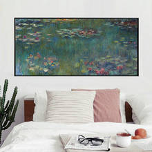 Tela de impressão de arte de lótus claude monet, arte abstrata para parede, quadros para decoração da sala de estar 2024 - compre barato