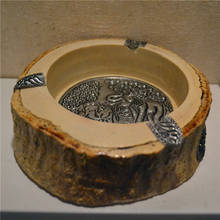 Thailand Wood Carved Ashtray Creative Retro Southeast Asian Style Solid Wood Exotic Style 2024 - buy cheap