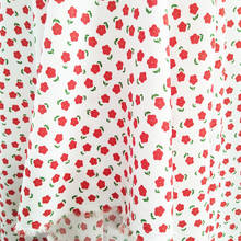 Beautiful  White Chiffon Fabric for Shirt Polyester Small Red Flower Printing Chiffon Fabric for Diy Sewing Girl Dress Skirt 2024 - buy cheap