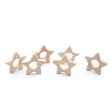 UXDXU Wooden Stars Teethers Rings Natural Handmade Wooden Toys DIY Wood Personalized Pendent Eco-Friendly Safe Baby Teether Toys 2024 - buy cheap