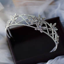 Gorgeous Sparkling Crystal Brides Headbands Star Shape Tiara Headpieces Wedding Hair Accessory 2024 - buy cheap