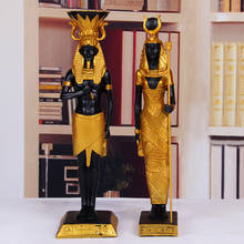 Decoração artesanal de resina egípcia 2 tamanhos, estátua, artesanato de resina, escultura de arte de cleópatra, lembrança de decoração de mesa para casa 2024 - compre barato