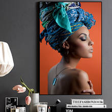 African Nude Woman Headband Portrait Nordic Canvas Painting Posters and Prints Scandinavian Wall Art Picture for Living Room 2024 - buy cheap