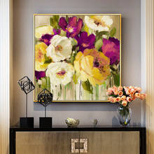 Oil Painting By Handpainted Modern Abstract Flower Canvas Painting Wall Art Pictures For Living Room Home Decor Gift Frameless 2024 - buy cheap