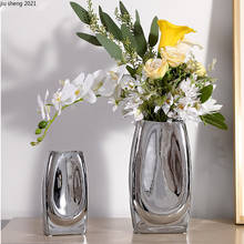 Европейская керамическая ваза из серебра роскошное Гальванопокрытие пробы, цветочная композиция, гидропонный контейнер, гостиная, обеденный стол, ваза для цветов 2024 - купить недорого