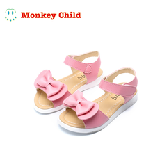 Sandalias versión coreana para niños y niñas, zapatos de princesa con lazo encantador, zapatos de estudiante, sandalias de moda rosa roja Rosa Blanca 2024 - compra barato