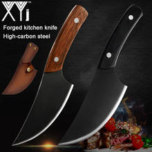 XYj 5.5'' inch Butcher Knife Set Leather Cover Sheath Chopping Cutting Slicer Stainless Steel Full Tang Blade Bone Wood Handle 2024 - buy cheap