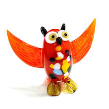 Open Wings Owl Craft Figurine Ornament Cute Vivid Miniature Handmade Glass Bird Animal Gift Collection For Home Table Decoration 2024 - buy cheap