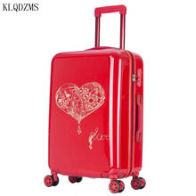 KLQDZMS-spinner de 20 "y 24 pulgadas para mujer, Maleta de viaje para luna de miel, equipaje rodante con ruedas, Maleta roja 2024 - compra barato