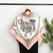 National Style Scarves Women's New Simulation Silk Scarf Fashion Wild Prints Sunscreen Shawls 2024 - buy cheap