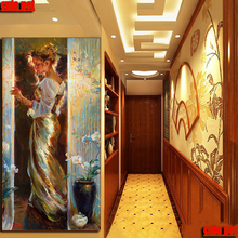 Pintura de diamante 5D para mujer, pintura al óleo elegante, arte para el hogar, punto de cruz, bordado de diamantes cuadrados, mosaico grande 2024 - compra barato