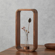 Vaso de madeira decorativo estilo chinês, vaso criativo de alta qualidade para sala de estar, decoração para sala ej50fv 2024 - compre barato