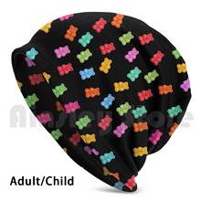 Gummy Bear Pattern Beanie Hedging Cap DIY Print Cushion Gummy Bear Candy Sweets Pattern Bonbon Food Treat Awesome 2024 - buy cheap