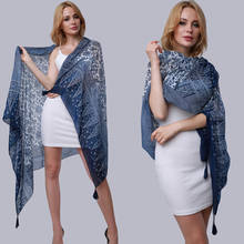 Bufanda Pashmina de verano de gran tamaño chal largo estampado Sexy playa cubrir para mujer azul marino bufandas 175*100cm 2024 - compra barato