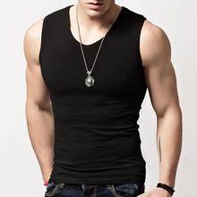 Men Tank TopsSolid Color Sleeveless Round Neck Vest Fitness Tank Top Undershirt Men's  Top 2024 - buy cheap