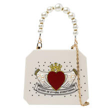 Luxury Acrylic Design Party Women Clutch Fashion Purses And Handbags Box Style Pearl Wrist Strap Chain Shoulder Bag Wedding New 2024 - buy cheap