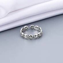 Vintage Silver Color Happy Smiling Face Open Rings for Women Punk Hip Hop Adjustable Ring Fashion Jewelry Gift For girls 2024 - buy cheap