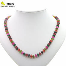 Collar de piedra Natural para mujer y niña, cuentas de rueda facetada de 5x8mm, 14 estilos, jaspe de cristal de turmalinas, joyería de regalo de Navidad 2024 - compra barato