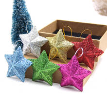 Ornamentos com pingente de estrelas gillter, 6 tamanhos de 5cm, faça você mesmo, artesanato, presente de criança, árvore de natal, decoração de festa 2024 - compre barato