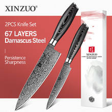 XINZUO 2PCS Kitchen Knives Set 67 Layers Damascus 8 inch Chef and 5'' Utility Knife High Carbon Stainless Steel Pakkawood Handle 2024 - buy cheap