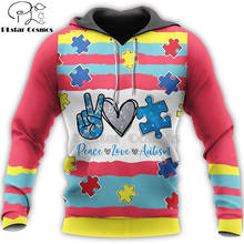 PLstar Cosmos-Sudadera con capucha para hombre y mujer, suéter informal Unisex con estampado 3D de autismo, su OK To Be Different, a la moda, Pullover-8 2024 - compra barato