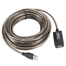 Удлинительный кабель USB 2,0, 10 м, 15 м, 20 м, кабель для передачи данных «Папа-мама», Активный ретранслятор, удлинитель, кабель, usb-адаптер 2024 - купить недорого