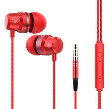 Universal 3.5mm Wired In-Ear Earphone Heavy Bass Stereo Volume Control  dual drive stereo In-Ear Earpiece With Mic 2024 - buy cheap