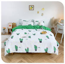 Green Cactus Printed Duvet Cover Set Simple Bedding Set With Pillowcases Flat Bed Sheet Quilt Covers Bedclothes Home De 2024 - buy cheap