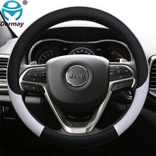 100% DERMAY Brand Leather Car Steering Wheel Cover for Jeep Grand Cherokee ZJ WJ WK WK2 WL 1993-2021 Auto interior Accessories 2024 - buy cheap