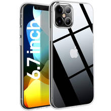 Ультратонкий Прозрачный чехол для iPhone 12 Mini 11 Pro Max 11Pro 12Pro XS X XR SE 2020 7 8 Plus 6S, роскошный мягкий силиконовый чехол из ТПУ 2024 - купить недорого