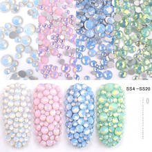 Swiovsky-diamantes de imitación de ópalo de colores para decoración de uñas, gemas de purpurina 3D, accesorios para manicura, tamaño mixto (SS4-SS20) 2024 - compra barato