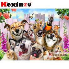 Kexinzu-pintura de diamante 5D DIY "perro en casa", bordado 3D, mosaico de punto de cruz, regalo, X08464 2024 - compra barato