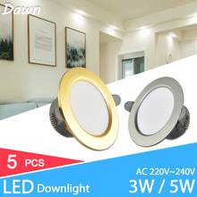 Led diodo emissor de luz, 5 peças, 3w 5w 3000k 4500k, 6000k, ac 220v, teto, cozinha, sala de estar, embutido 2024 - compre barato