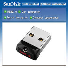 Оригинальный USB флеш-накопитель SanDisk, 64 ГБ, 32 ГБ, 16 ГБ, 8 ГБ, флеш-накопители USB 2,0, флешки CZ33 CRUZER FIT, поддержка официальной проверки 2024 - купить недорого
