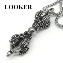 LOOKER Hot Sale Popular New 2018 Stainless Steel Vajra Pestle Pendant Can bring Lucky For Man Pendant Necklace Buddhism Jewelry 2024 - buy cheap