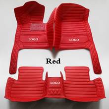 Leather Car Floor Mats Suitable for Hummer H2 H3 Waterproof Custom Auto All Weather Carpet Cover Accessories Foot Pads Mat Red 2024 - buy cheap