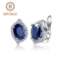 Gem's Ballet 3.26C Natural Blue Sapphire Gemstone Vintage Stud Earrings 925 Sterling Silver Fine Jewelry For Women Drop Shipping 2024 - купить недорого